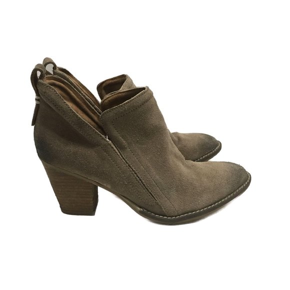 Jeffrey Campbell Rosalee Distressed Taupe Suede Booties Size 9.5 - Picture 1 of 10